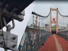 ओंकारेश्वर-ममलेश्वर झूला पुल की तार टूटी, सुरक्षा के मद्देनजर आवाजाही बंद