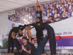 रायपुर : छत्तीसगढ़ महतारी और भगवान धनवंतरि की वंदना से सारंगढ़ में योग दिवस का शंखनाद
