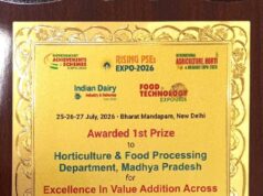 एग्री-हॉर्टिकल्चर सेक्टर में म.प्र. को मिला प्रथम पुरस्कार मुख्यमंत्री डॉ. यादव ने उत्कृष्ट प्रदर्शन पर दी बधाई