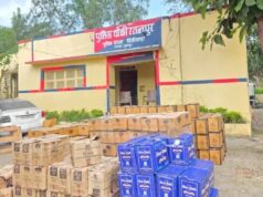 वाशिंग मशीनों की आड़ में 50 लाख की शराब तस्करी, राजस्थान बॉर्डर पर कंटेनर जब्त