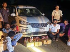 शराब तस्करी में संकुल समन्वयक-शिक्षक समेत 7 गिरफ्तार, 40 पेटियां और 8 लाख की कार जब्त