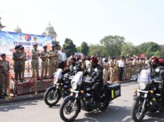 जयपुर पहुंची राष्ट्रीय बाइक रैली, डीजीपी ने हरी झंडी दिखाकर अजमेर के लिए किया रवाना