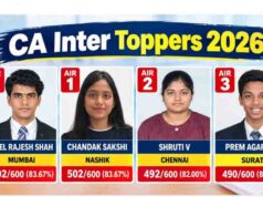 ICAI CA इंटर रिजल्ट 2026: नील राजेश शाह और चंदक साक्षी ने किया टॉप, हासिल की AIR 1