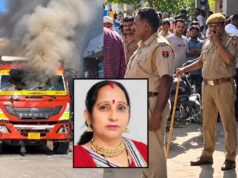 उदयपुर में ट्रक ने स्कूटी सवार महिला को कुचला, गुस्साई भीड़ ने ट्रक में लगाई आग