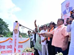 विकसित भारत के संकल्प से जगमगाया जशपुर, पर्यटन मंत्री राजेश अग्रवाल के नेतृत्व में निकली ‘सेवा ज्योति यात्रा’
