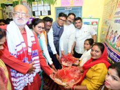 आंगनबाड़ी कार्यकर्ताओं, सहायिकाओं और मितानिनों का किया सम्मान, गर्भवती महिलाओं की हुई गोदभराई