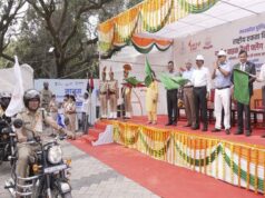 राष्ट्रीय एकता दिवस एवं नशामुक्ति का संदेश लेकर मध्यप्रदेश से रवाना हुआ 7 सदस्यीय बाइक दल
